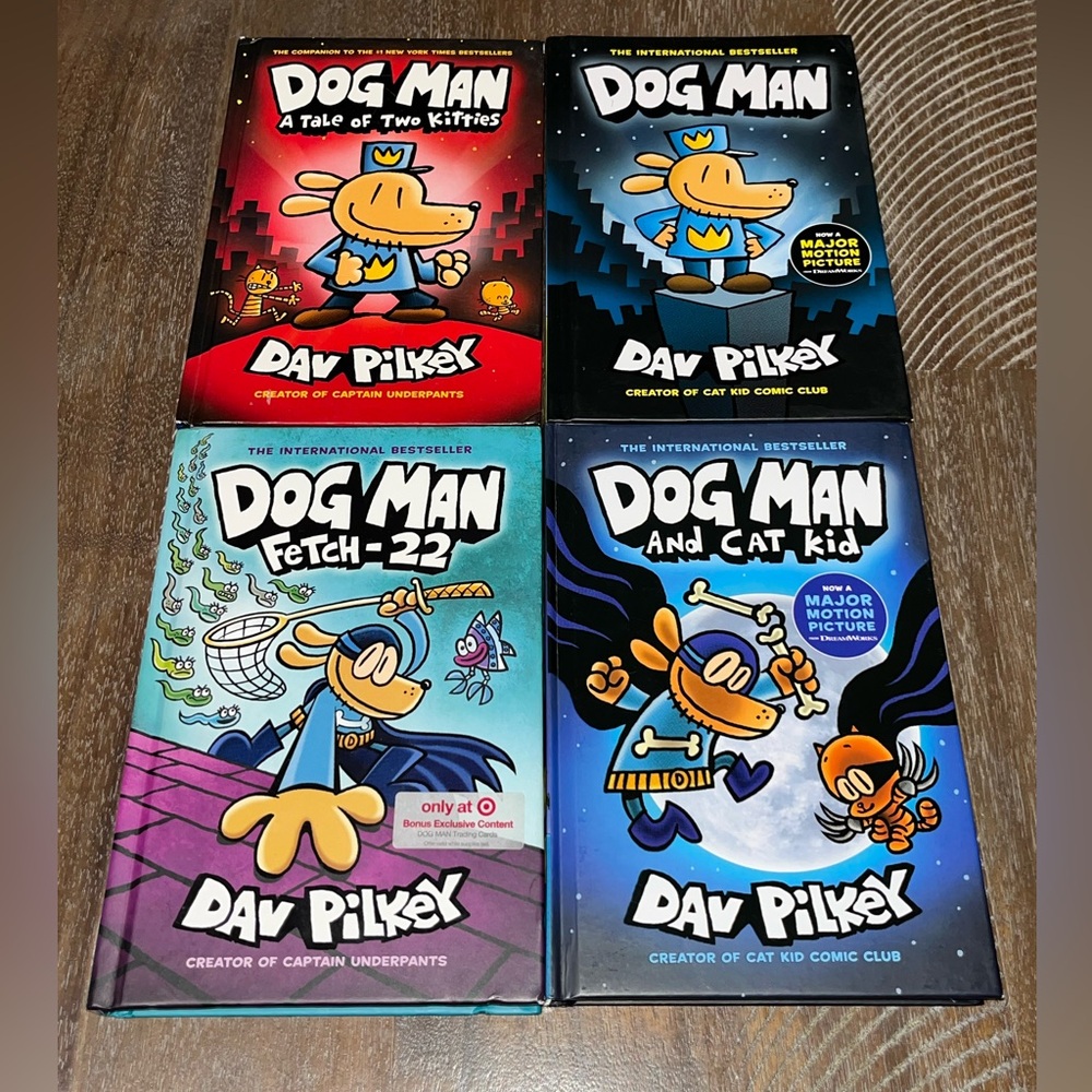 Dog Man Hardcover Comic Books Lot Set of 4 - By Dav Pilkey